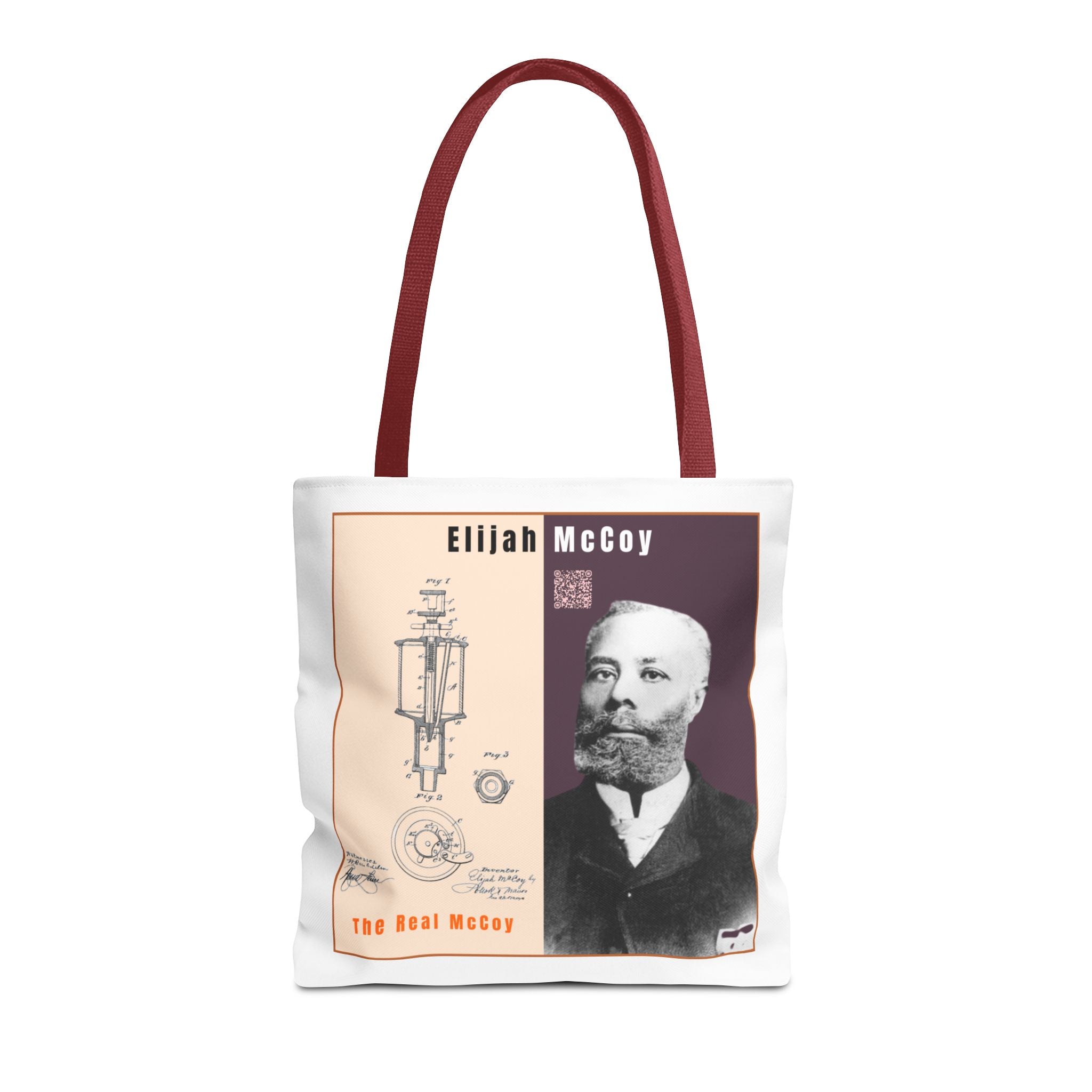 Elijah McCoy 'The Real McCoy' Tote Bag — Inspirational History Tribute (White)