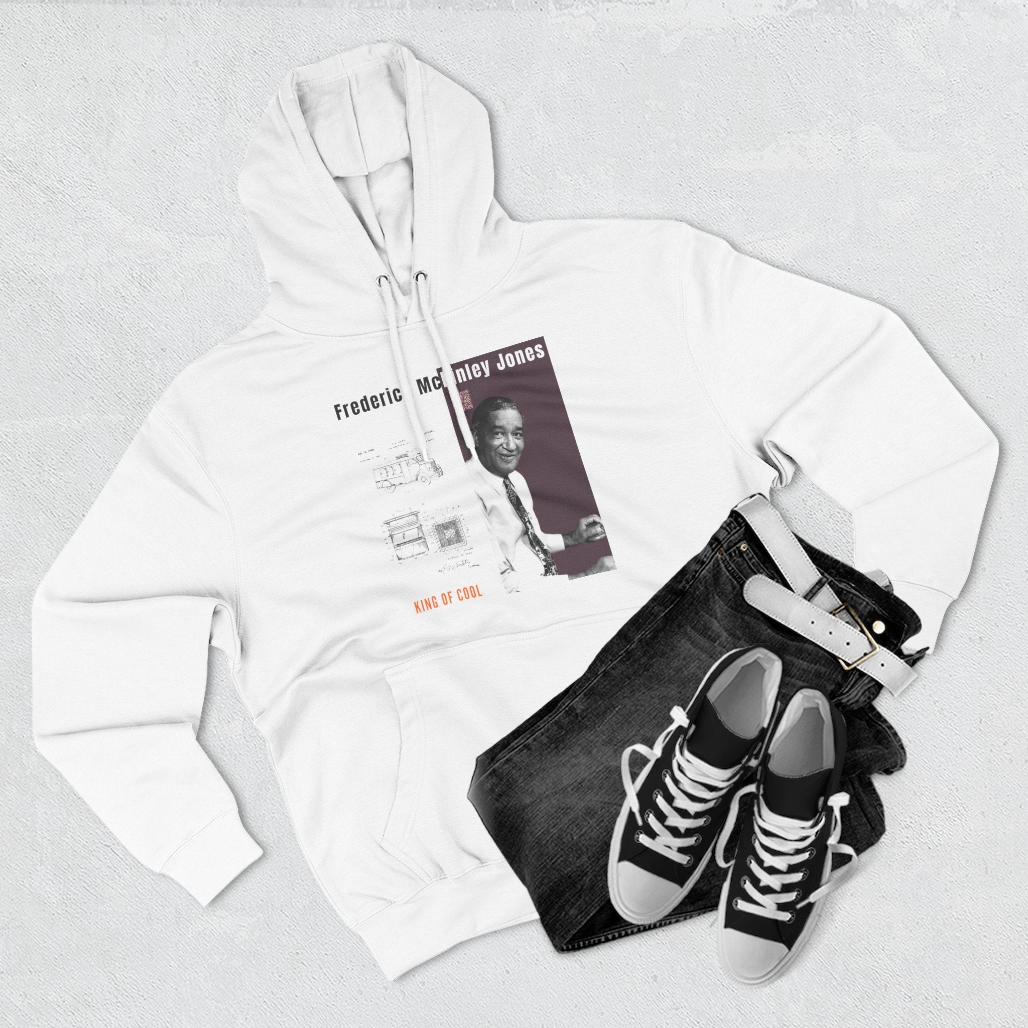 Frederick McKinley Jones, Unisex, Three-panel Historical Portrait Hoodie