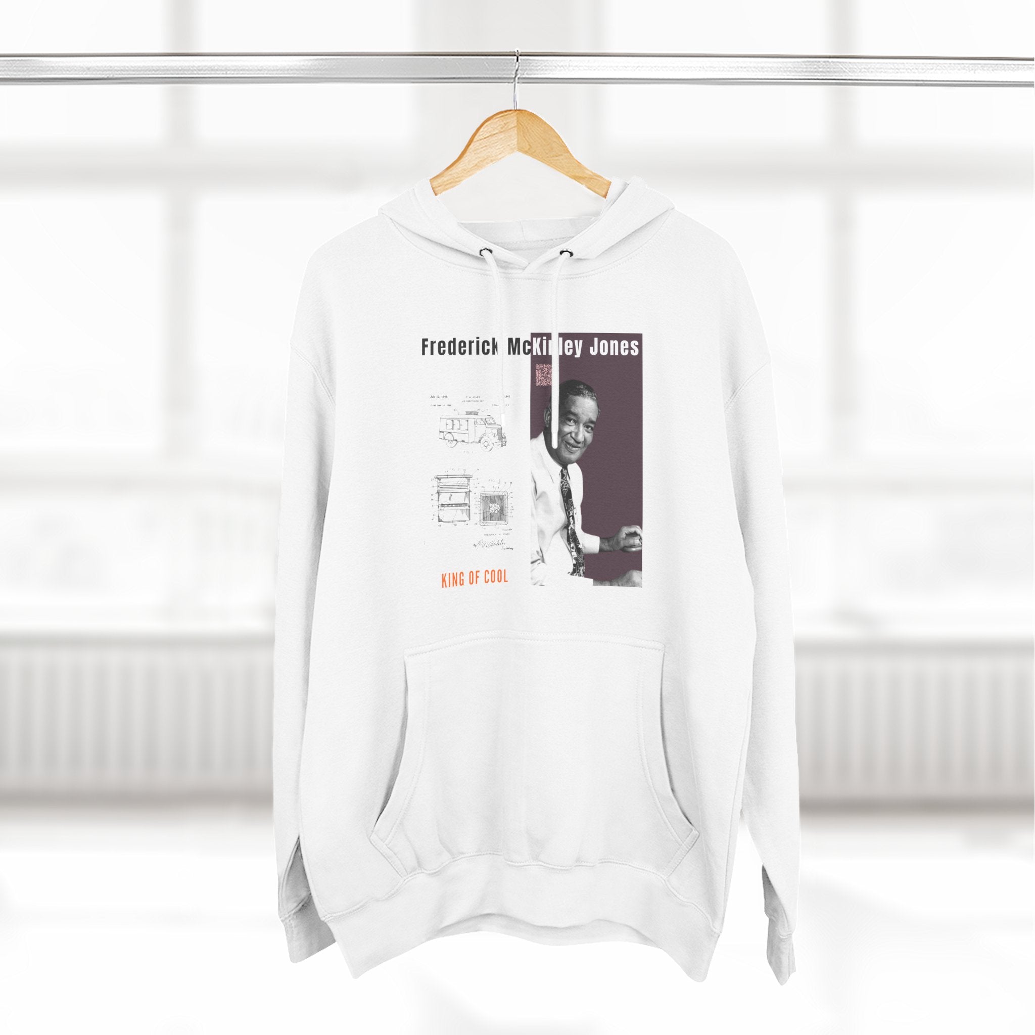 Frederick McKinley Jones, Unisex, Three-panel Historical Portrait Hoodie