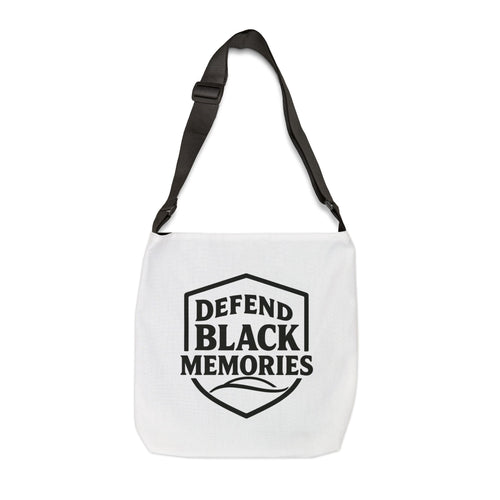 Adjustable Tote Bag — Simple White Tote with Black Logo