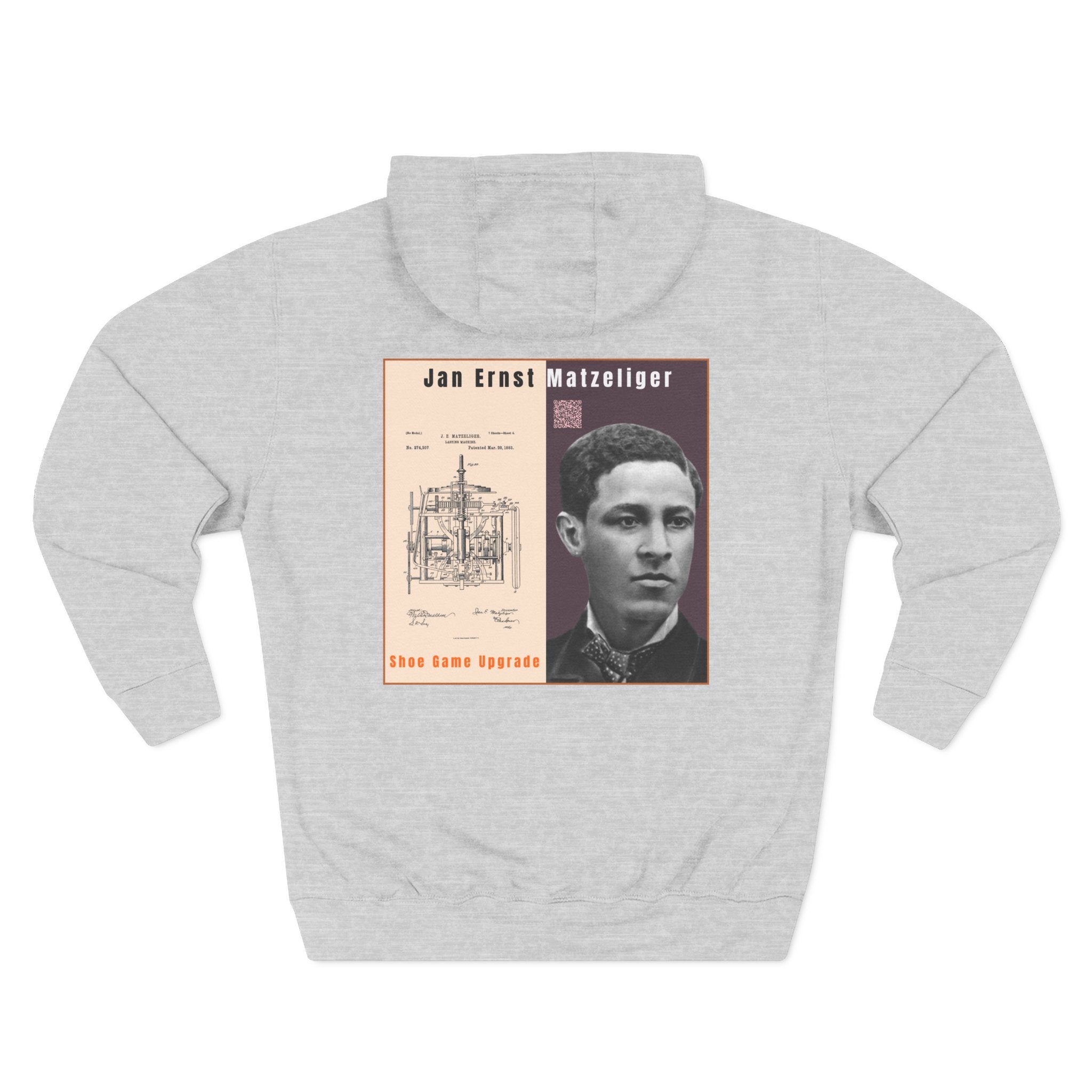 Defend Black Memories: Jan E. Matzeliger Three-Panel Historic Black Portrait Hoodie