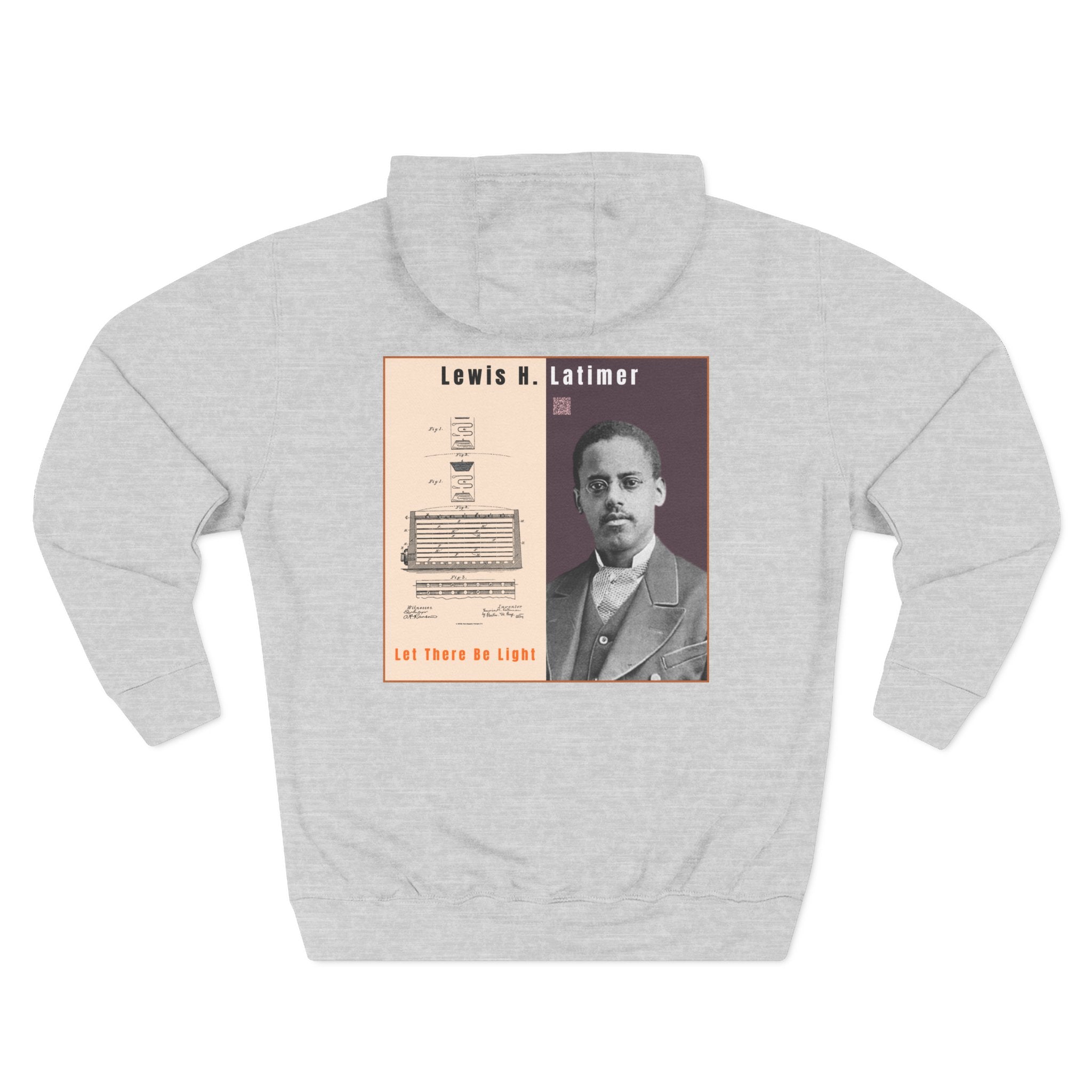 Defend Black Memories: Lewis H. Latimer Three-panel Historical Black Portrait Hoodie