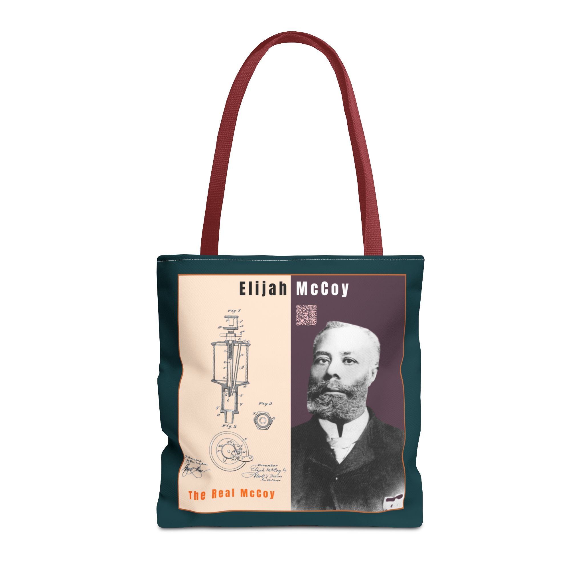 Elijah McCoy 'The Real McCoy' Tote Bag — Inspirational History Tribute (Muted Teal)