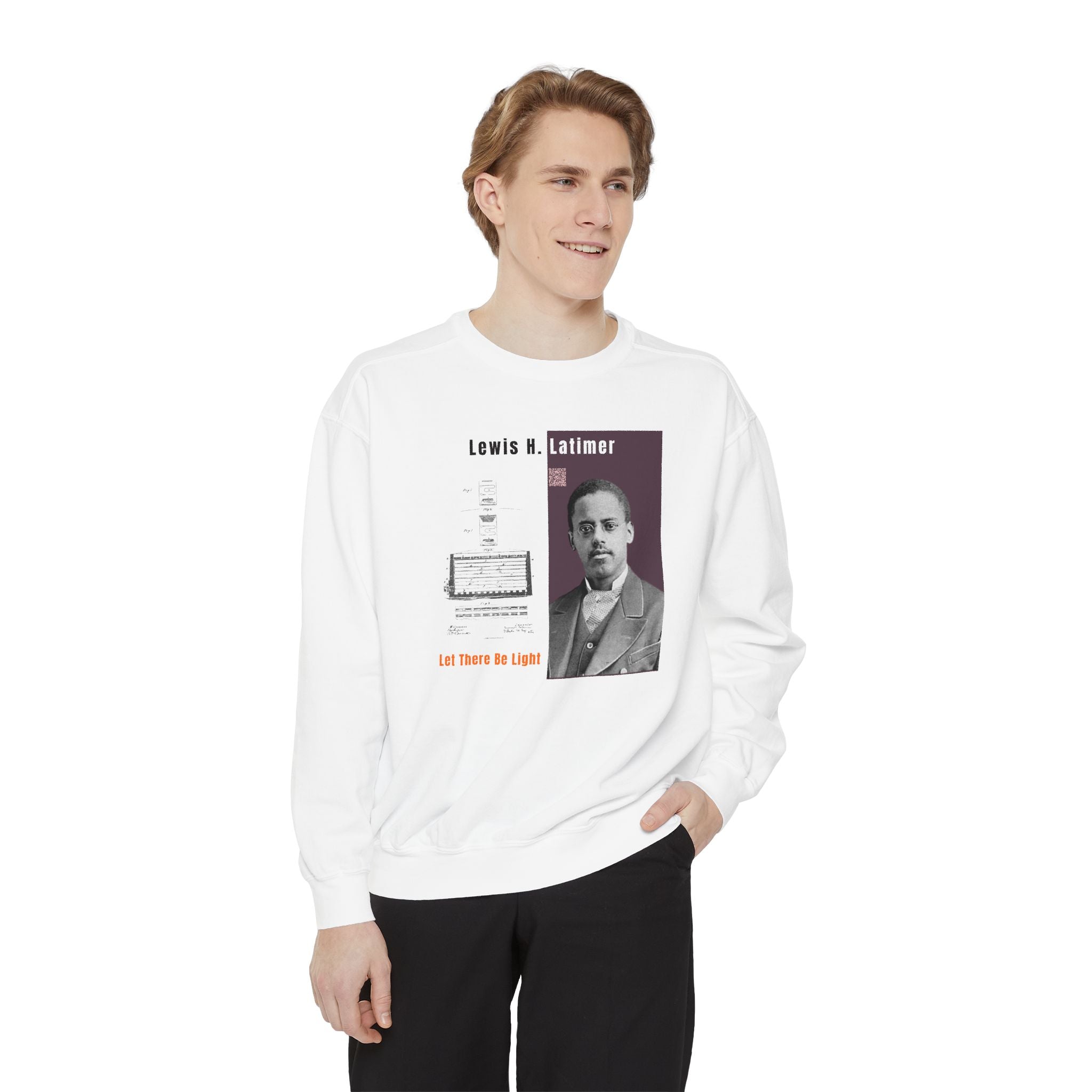 Defend Black Memories: Lewis Latimer Unisex Garment-Dyed Sweatshirt